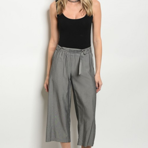 Pants - GRAY WIDE LEGGED PANTS